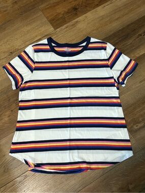 Old Navy Short Sleeve Stripe Tee - Navy, Pink, Yellow, White